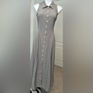 NEW Newport News Gray Mist A-Line Dress with Buttons